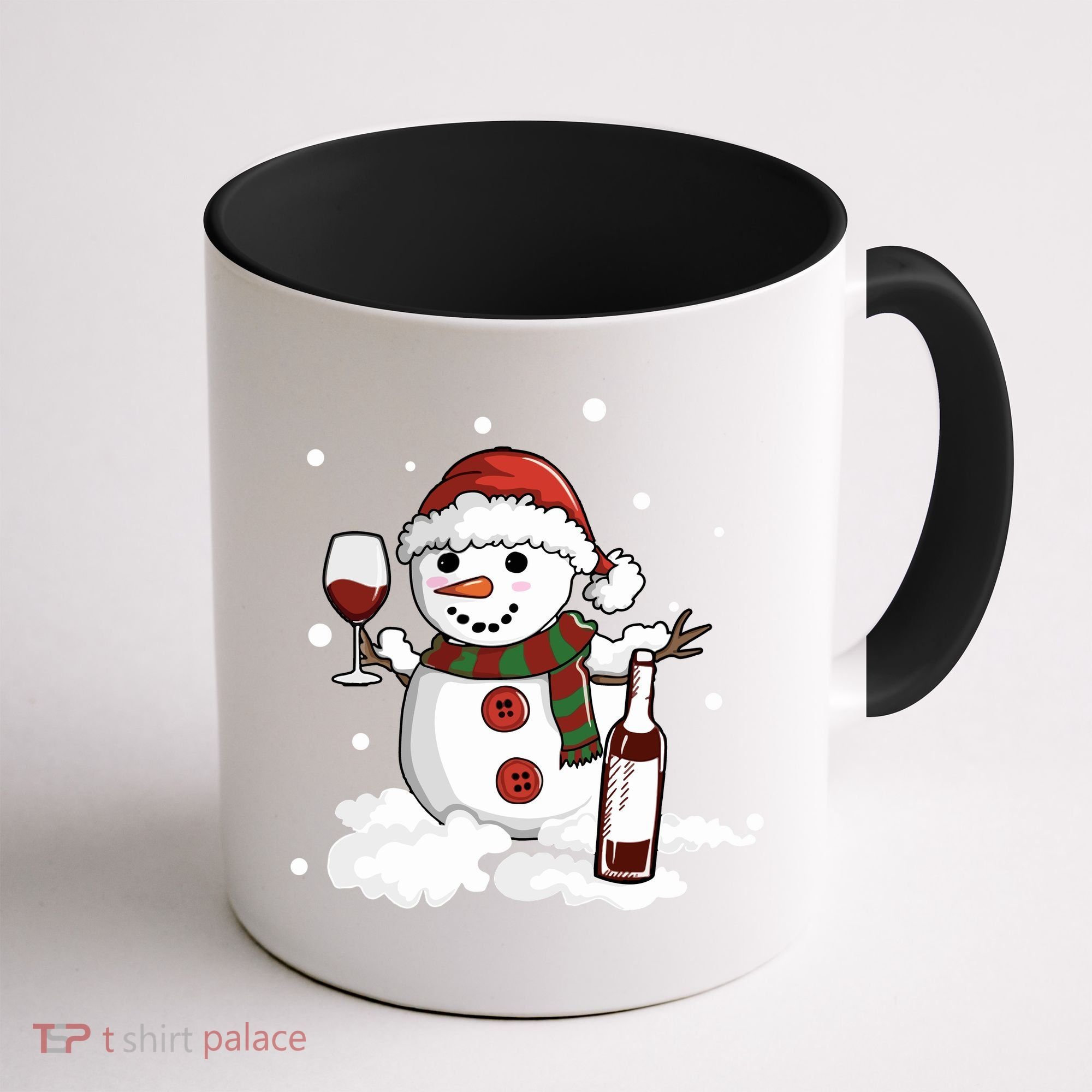 Snowman Love Wine Drink Lady Cool Snow Christmas Coffee Mug