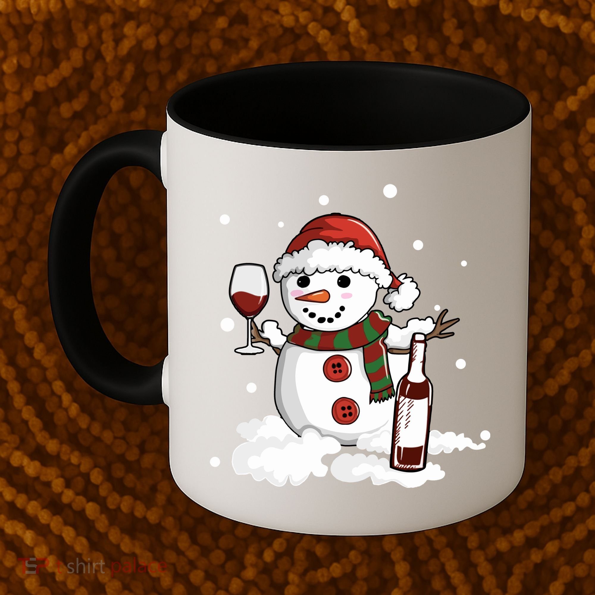 Snowman Love Wine Drink Lady Cool Snow Christmas Coffee Mug