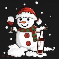 Snowman Love Wine Drink Lady Cool Snow Christmas Women's Hoodie thumb 2