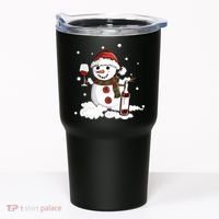 Snowman Love Wine Drink Lady Cool Snow Christmas Tumbler thumb 0