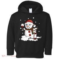 Snowman Love Wine Drink Lady Cool Snow Christmas Toddler Hoodie thumb 0