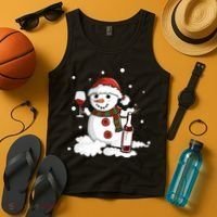 Snowman Love Wine Drink Lady Cool Snow Christmas Tank Top thumb 4