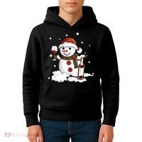 Snowman Love Wine Drink Lady Cool Snow Christmas Kids Hoodie thumb 4