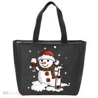 Snowman Love Wine Drink Lady Cool Snow Christmas Tote Bag thumb 0