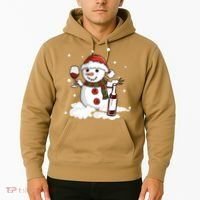 Snowman Love Wine Drink Lady Cool Snow Christmas Hoodie thumb 2