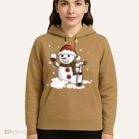 Snowman Love Wine Drink Lady Cool Snow Christmas Hoodie thumb 5