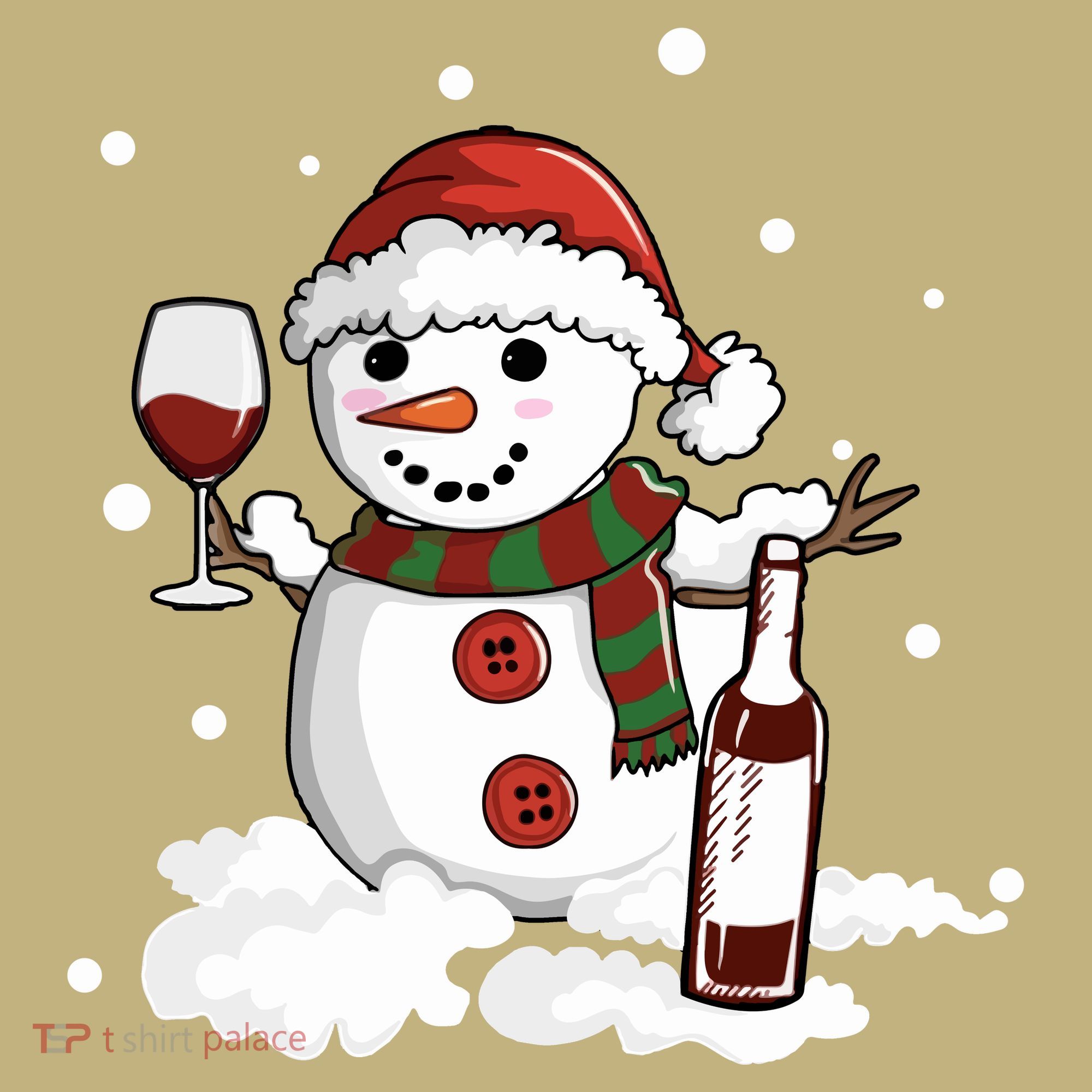 Snowman Love Wine Drink Lady Cool Snow Christmas Sweatshirt