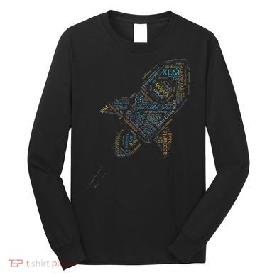 Stellar Lumens Word Cloud Alt Colors Crypto Long Sleeve Shirt