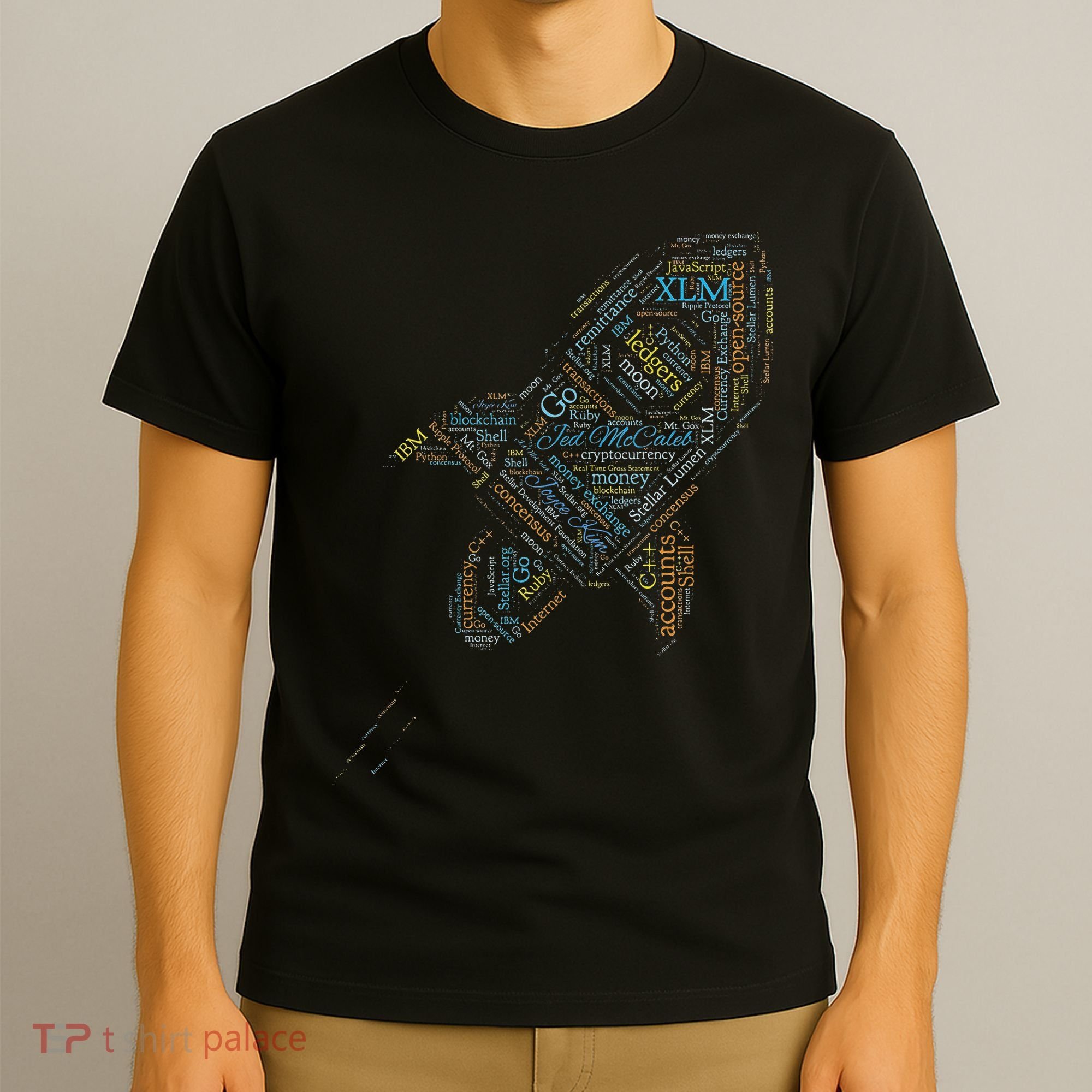 Stellar Lumens Word Cloud Alt Colors Crypto T-Shirt