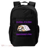 Sloth Lupus Warrior I'm Fine It's Fine Everything's Fine Invisible Illness Backpack thumb 0
