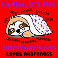 Sloth Lupus Warrior I'm Fine It's Fine Everything's Fine Invisible Illness Santa Hat thumb 1