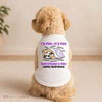 Sloth Lupus Warrior I'm Fine It's Fine Everything's Fine Invisible Illness Doggie Tank thumb 2