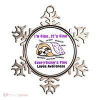 Sloth Lupus Warrior I'm Fine It's Fine Everything's Fine Invisible Illness Ornament thumb 0