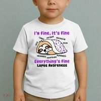 Sloth Lupus Warrior I'm Fine It's Fine Everything's Fine Invisible Illness Toddler T-Shirt thumb 2