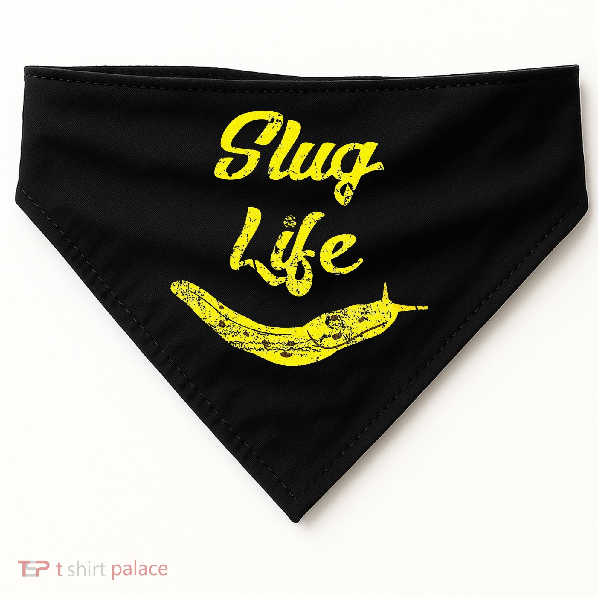 Slug Life Yellow Banana Slug Distressed USA-Made Doggie Bandana