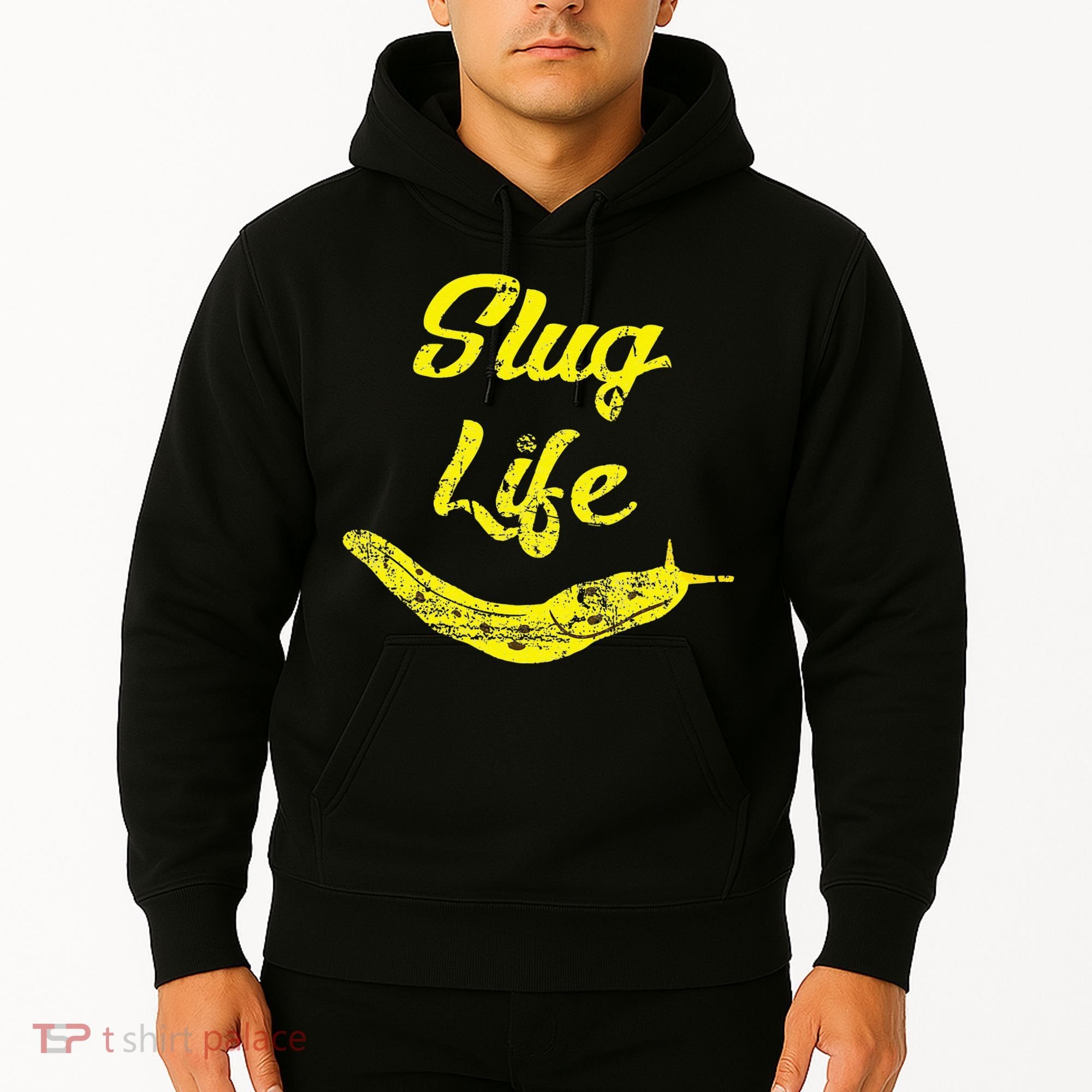 Slug Life Yellow Banana Slug Distressed Hoodie