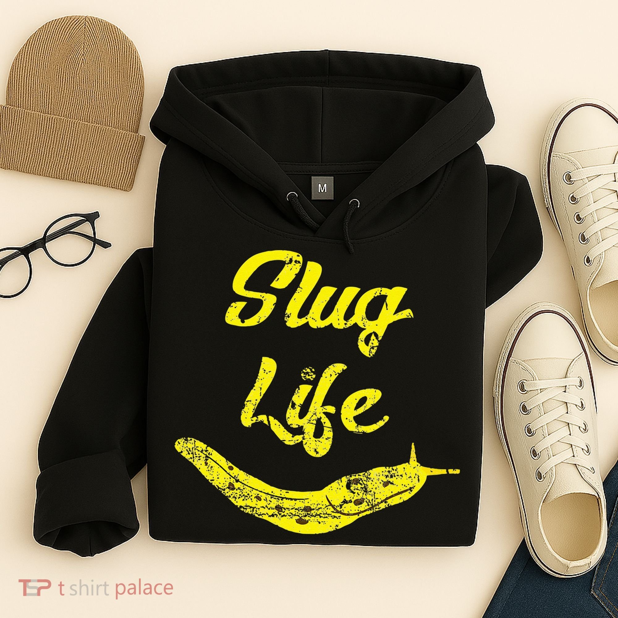 Slug Life Yellow Banana Slug Distressed Hoodie