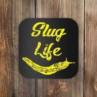 Slug Life Yellow Banana Slug Distressed Coaster thumb 0