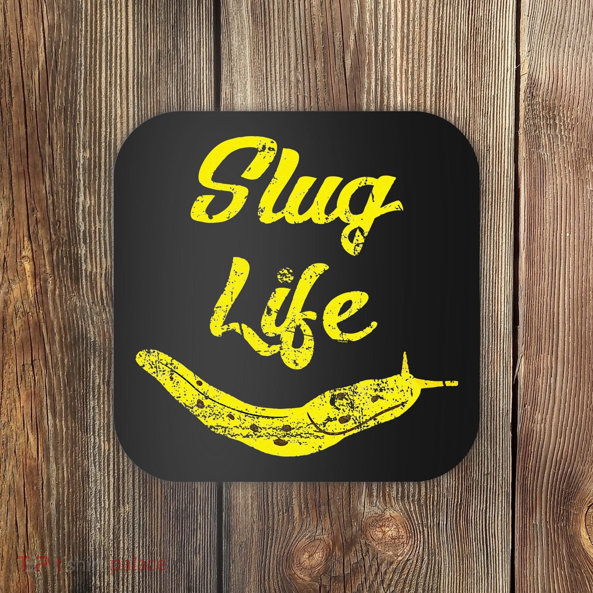 Slug Life Yellow Banana Slug Distressed Coaster