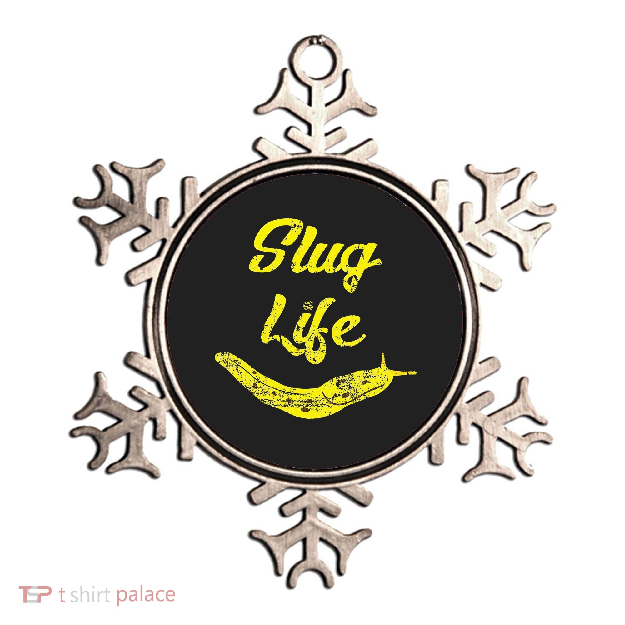 Slug Life Yellow Banana Slug Distressed Ornament