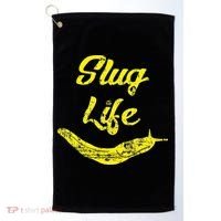 Slug Life Yellow Banana Slug Distressed Golf Towel thumb 0
