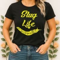 Slug Life Yellow Banana Slug Distressed Women's T-Shirt thumb 2