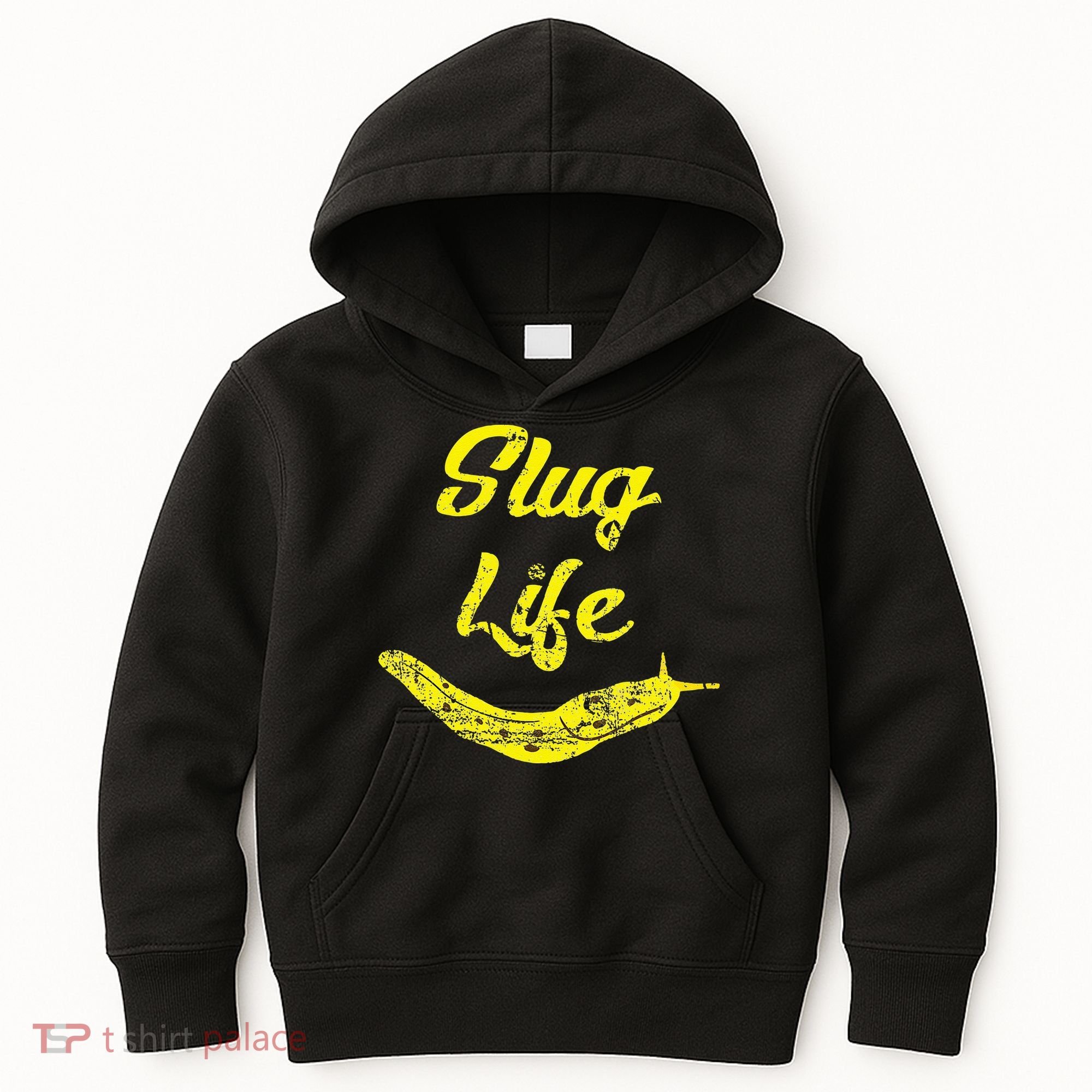 Slug Life Yellow Banana Slug Distressed Kids Hoodie