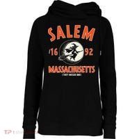 Salem Massachusetts 1692 They Missed One Witch Womens Funnel Neck Pullover Hood thumb 0