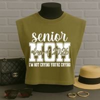Senior Mom 2026 I'm Not Crying Funny Graduation Garment-Dyed Women's Muscle Tee thumb 3