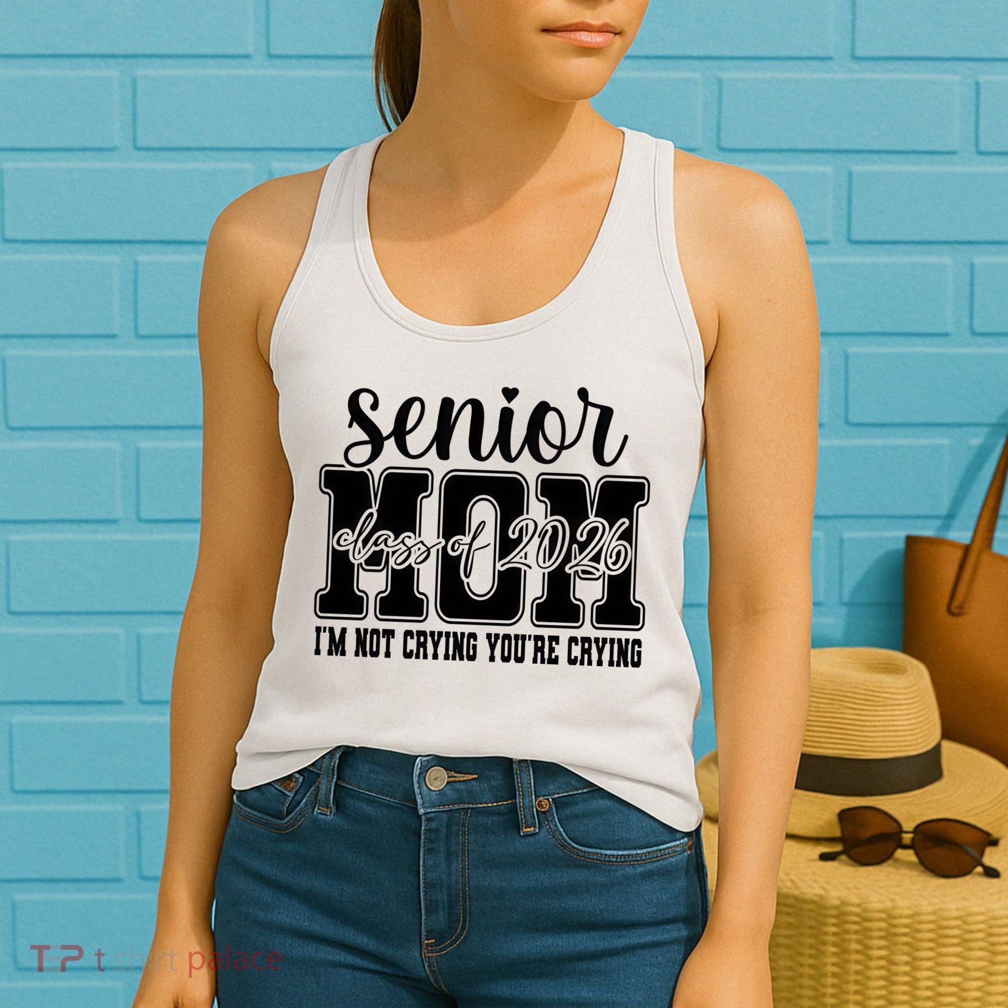 Senior Mom 2026 I'm Not Crying Funny Graduation Women's Tank Top