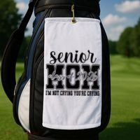 Senior Mom 2026 I'm Not Crying Funny Graduation Golf Towel thumb 2