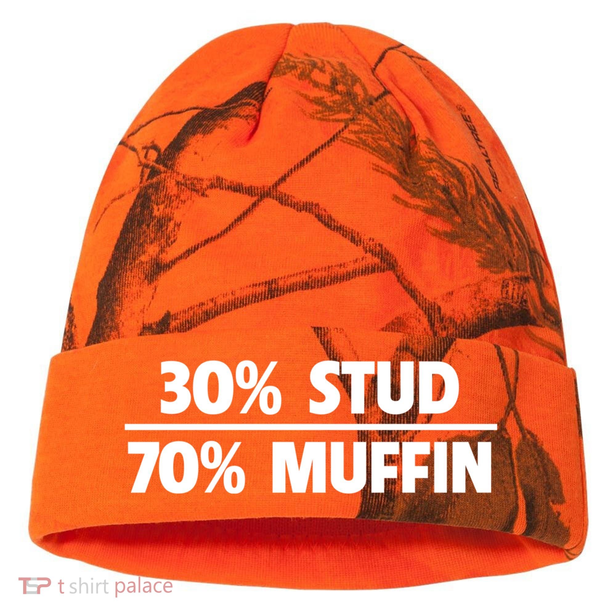 Stud Muffin 30/70 Funny Over 40 Dad Bod Gift Kati Licensed 12" Camo Cuffed Beanie