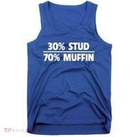 Stud Muffin 30/70 Funny Over 40 Dad Bod Gift Tank Top thumb 0