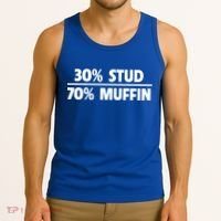 Stud Muffin 30/70 Funny Over 40 Dad Bod Gift Tank Top thumb 3