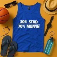 Stud Muffin 30/70 Funny Over 40 Dad Bod Gift Tank Top thumb 4