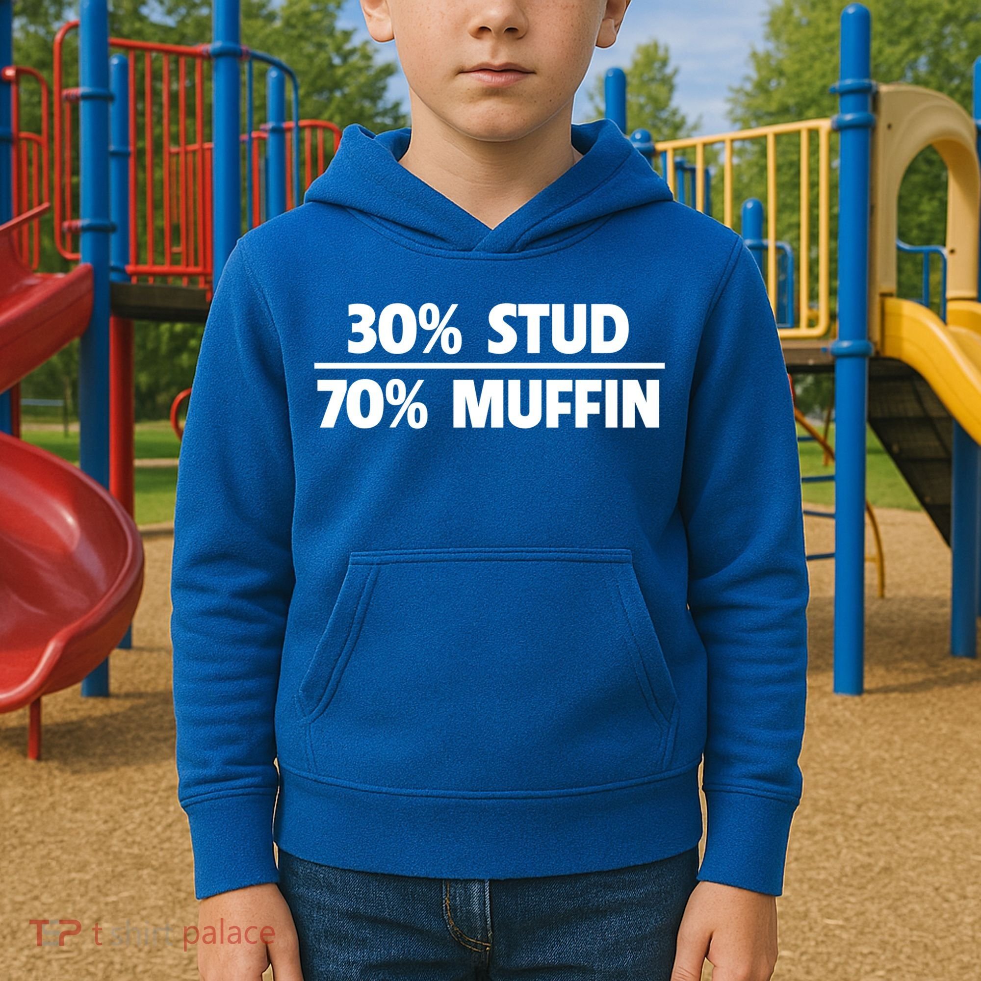 Stud Muffin 30/70 Funny Over 40 Dad Bod Gift Kids Hoodie