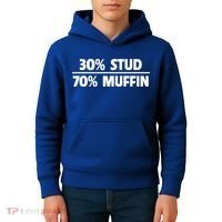 Stud Muffin 30/70 Funny Over 40 Dad Bod Gift Kids Hoodie thumb 4