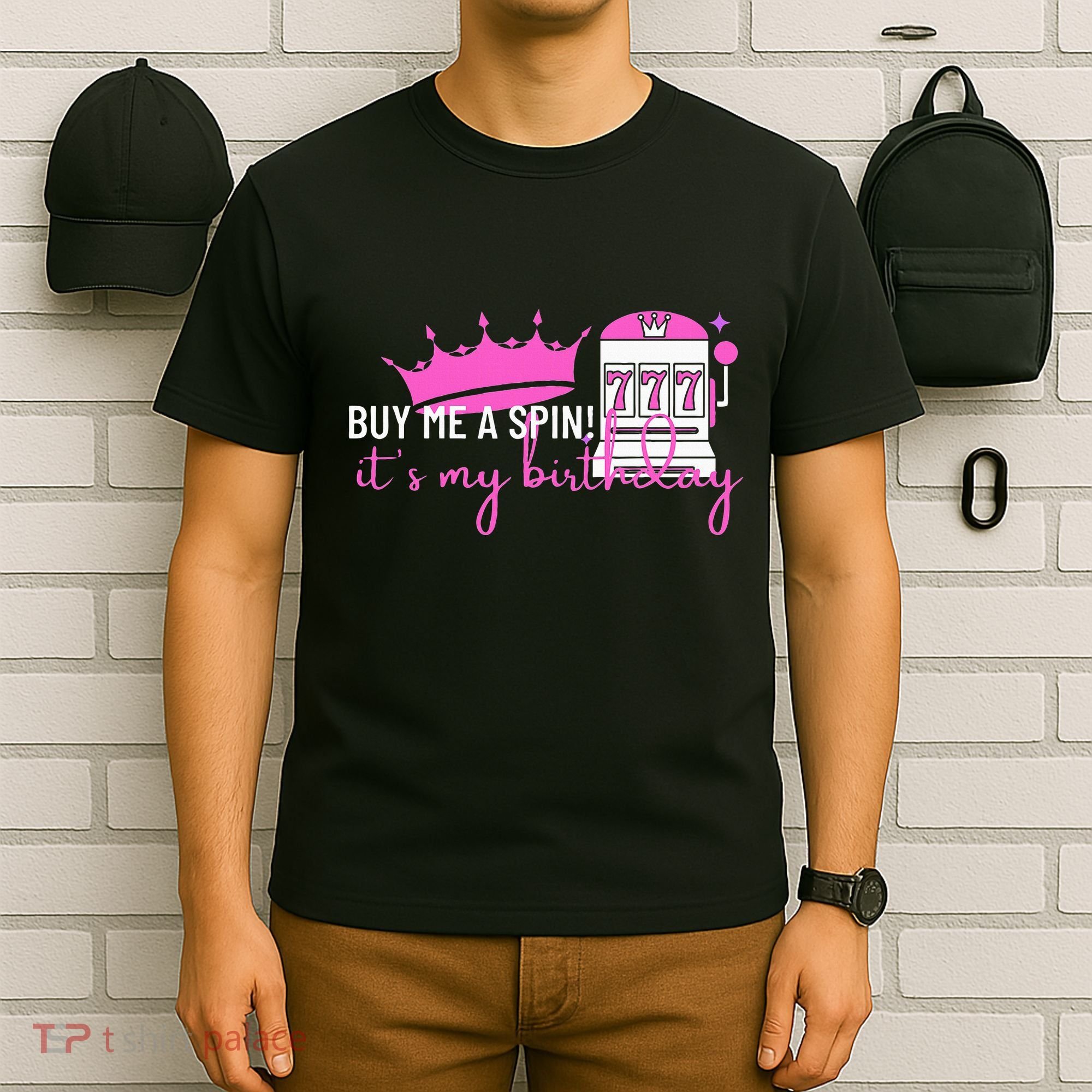 Slot Machine 777 Lucky Birthday Gambling Casino T-Shirt