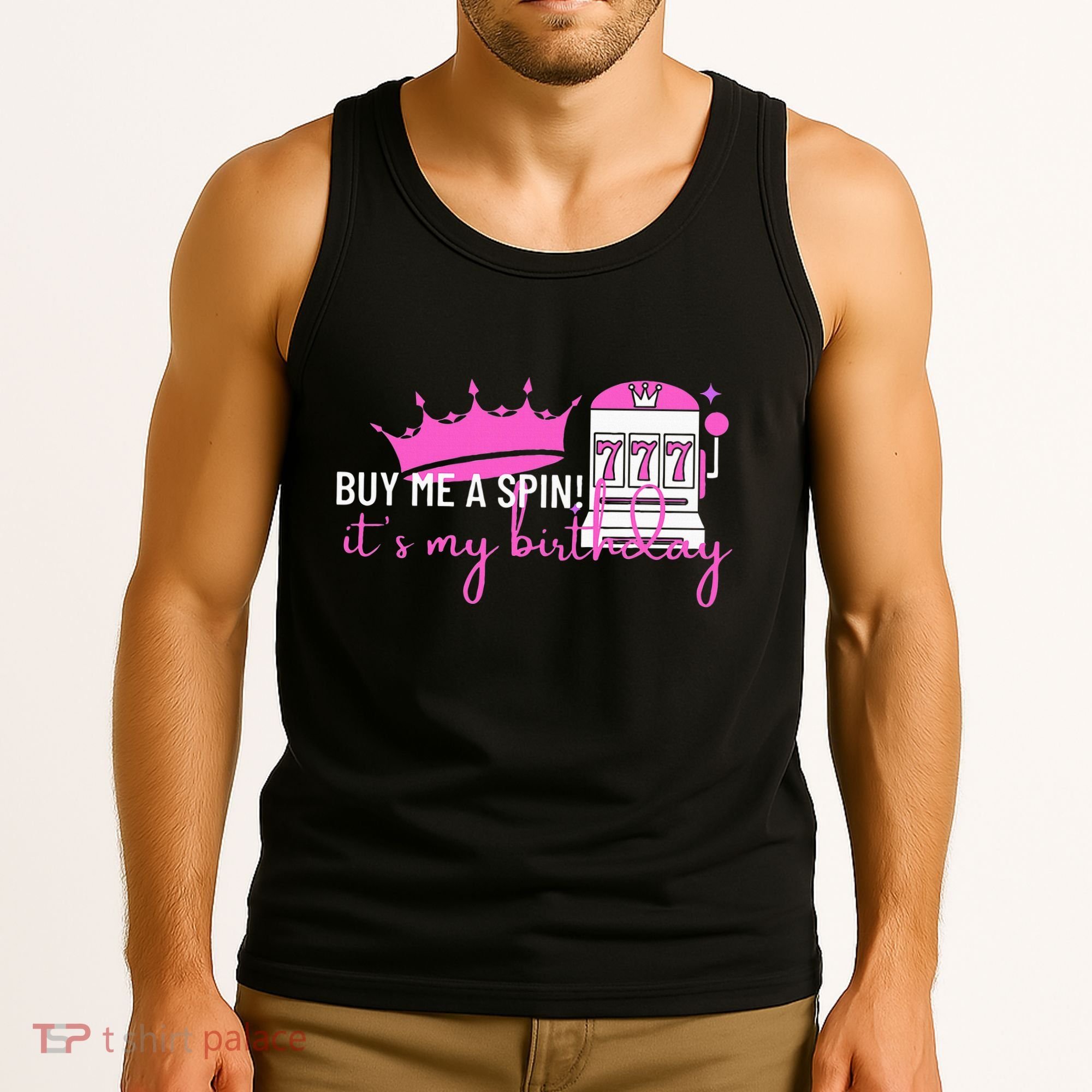 Slot Machine 777 Lucky Birthday Gambling Casino Tank Top