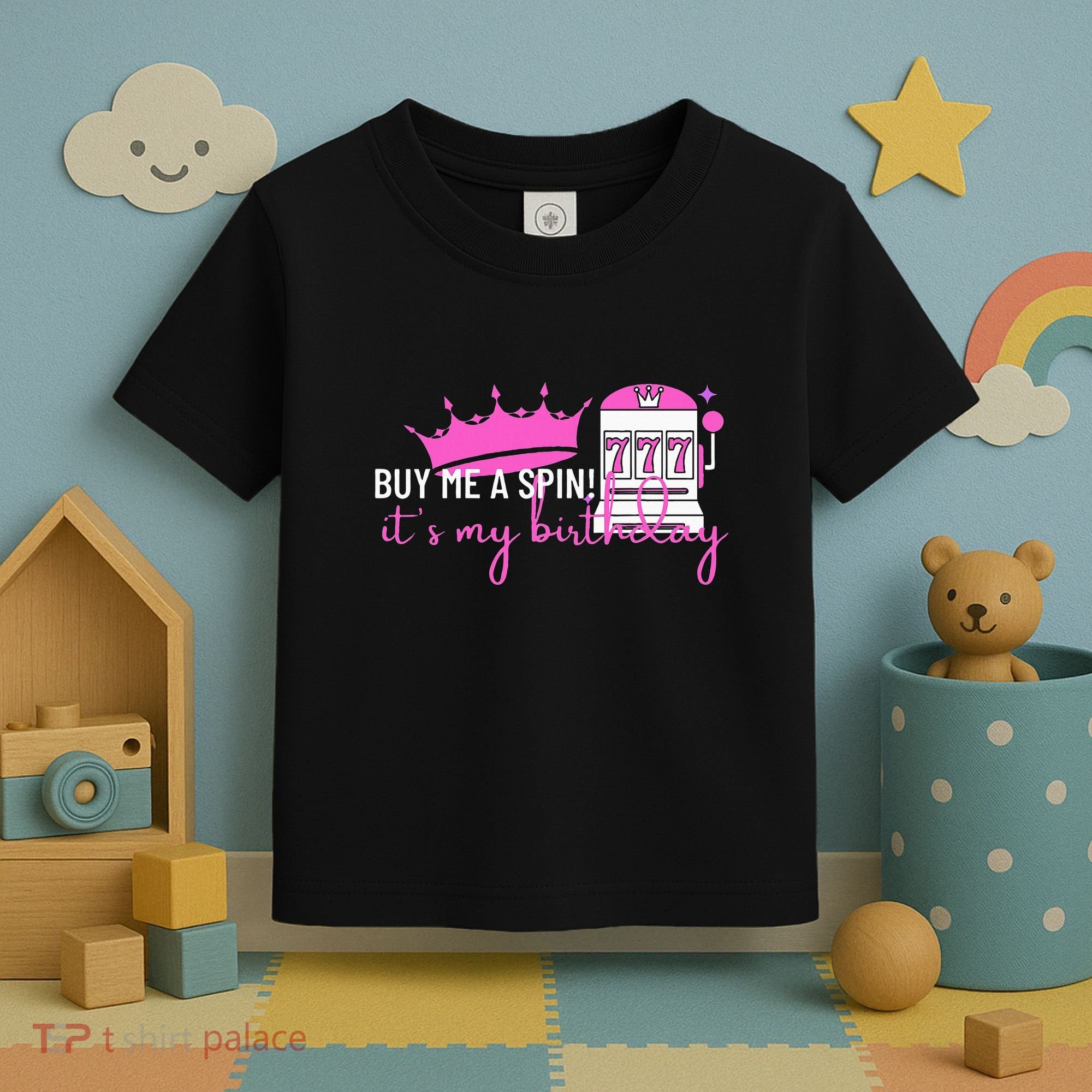 Slot Machine 777 Lucky Birthday Gambling Casino Toddler T-Shirt