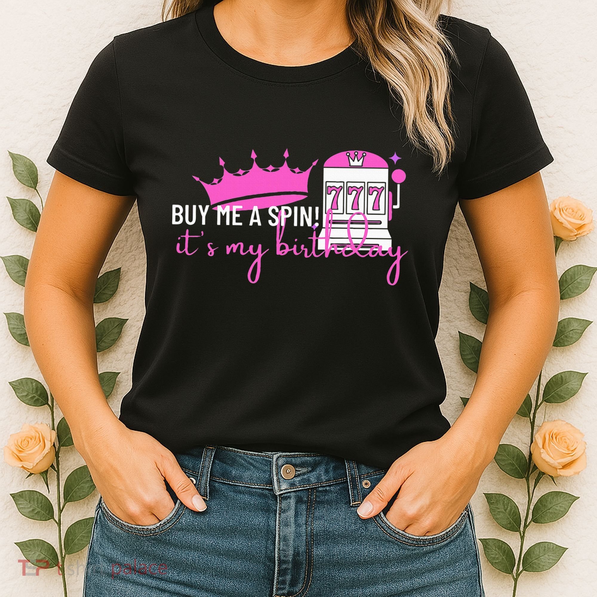 Slot Machine 777 Lucky Birthday Gambling Casino Women's T-Shirt