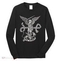 St Michael Archangel Catholic Angel Defend Us Long Sleeve Shirt thumb 0