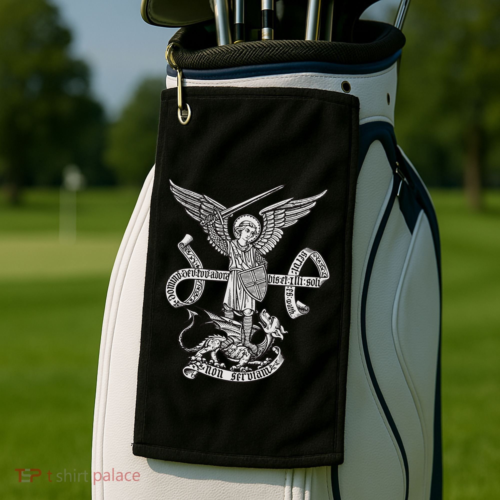 St Michael Archangel Catholic Angel Defend Us Golf Towel