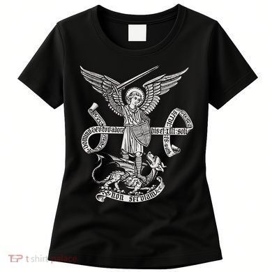 St Michael Archangel Catholic Angel Defend Us Women's T-Shirt