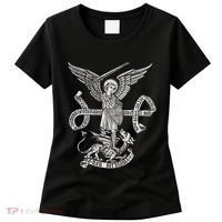 St Michael Archangel Catholic Angel Defend Us Women's T-Shirt thumb 0
