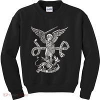St Michael Archangel Catholic Angel Defend Us Kids Sweatshirt thumb 0