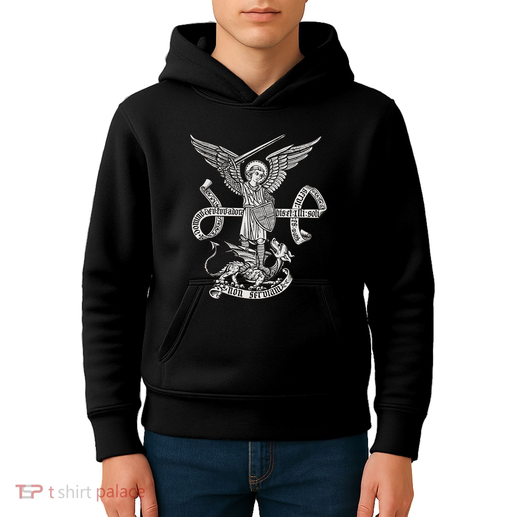 St Michael Archangel Catholic Angel Defend Us Kids Hoodie