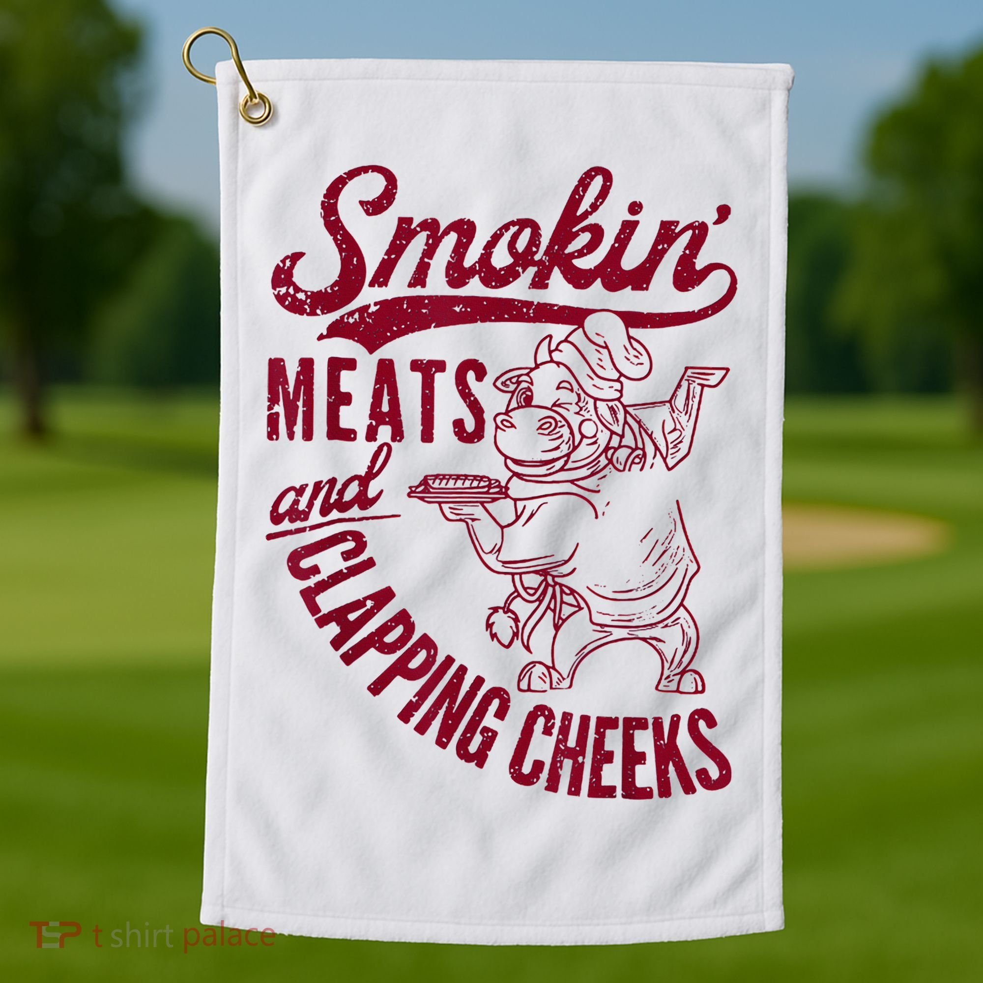 Smoking Meats And Clapping Cheeks Golf Towel