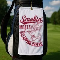 Smoking Meats And Clapping Cheeks Golf Towel thumb 2