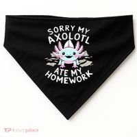 Sorry My Axolotl Ate My Homework Kawaii Axolotl USA-Made Doggie Bandana thumb 0